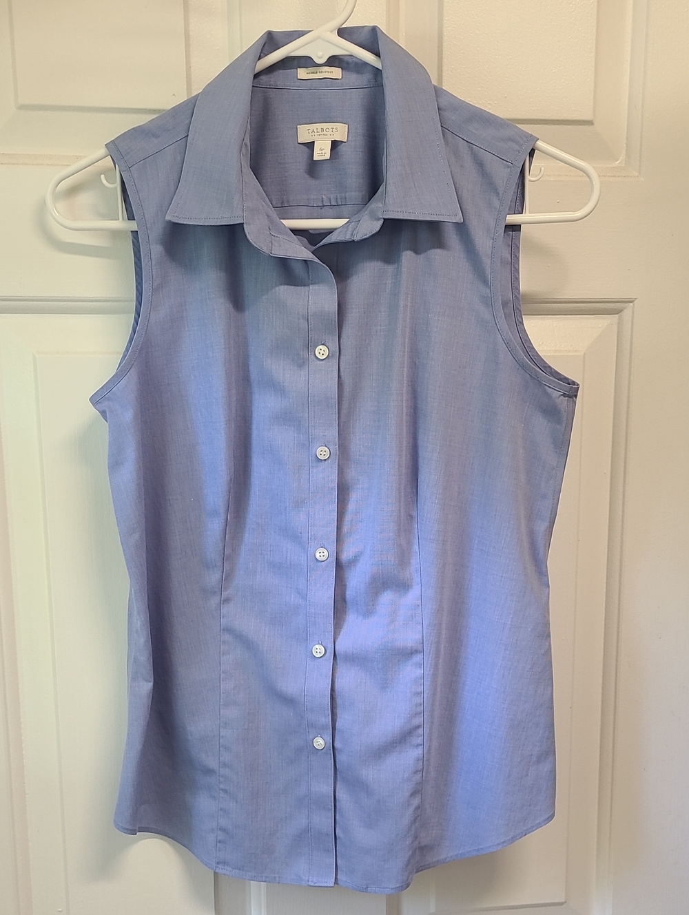 Talbots Light Blue Sleeveless Button-Front Shirt